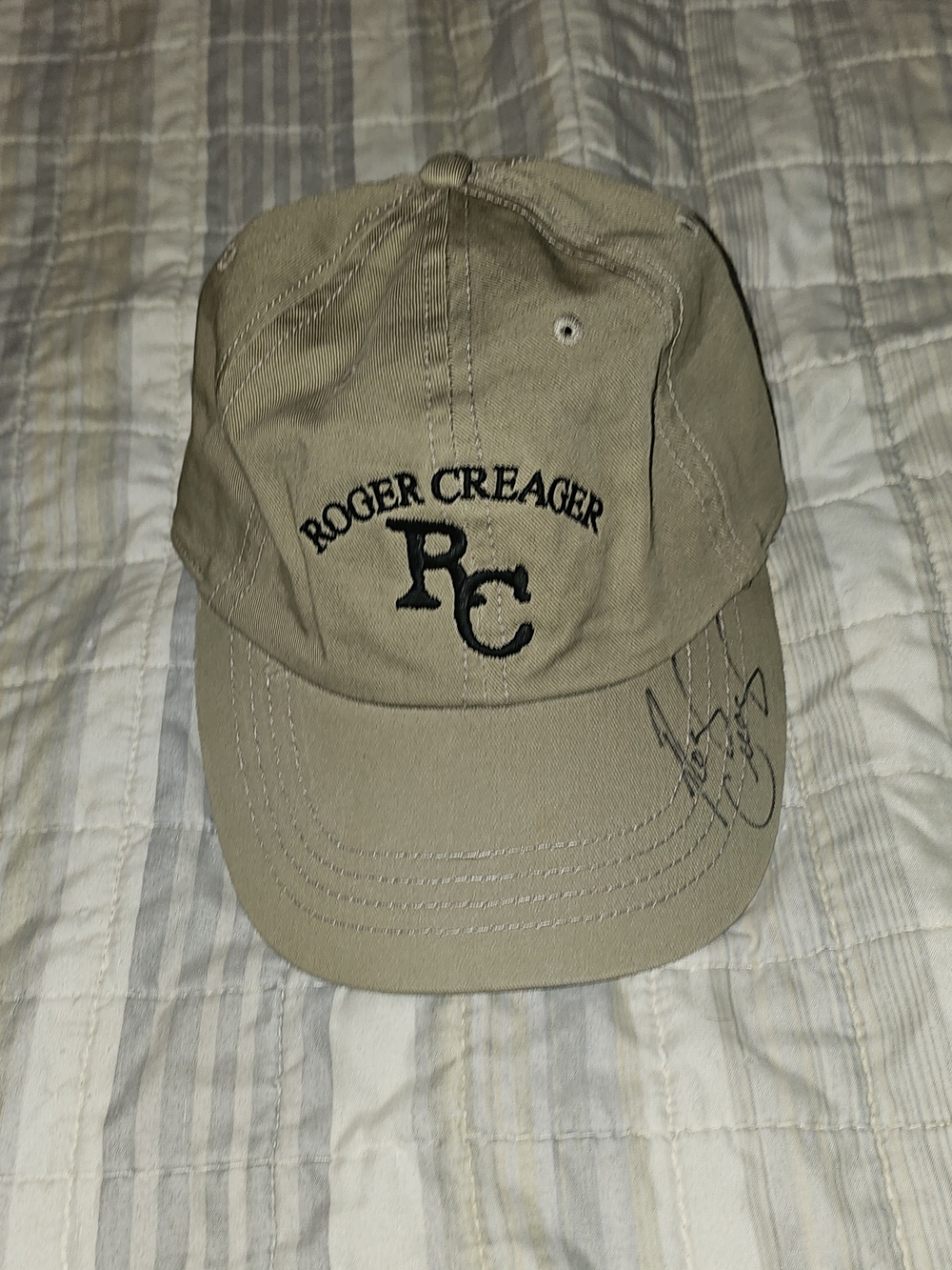 Roger Creager Vintage Khaki Baseball Cap - Autographed Signature
